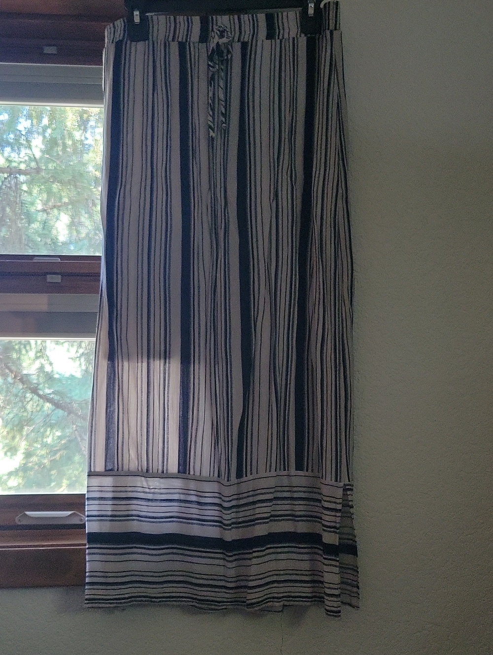 Apt. 9 Navy and White Vertical Stripe Maxi Skirt